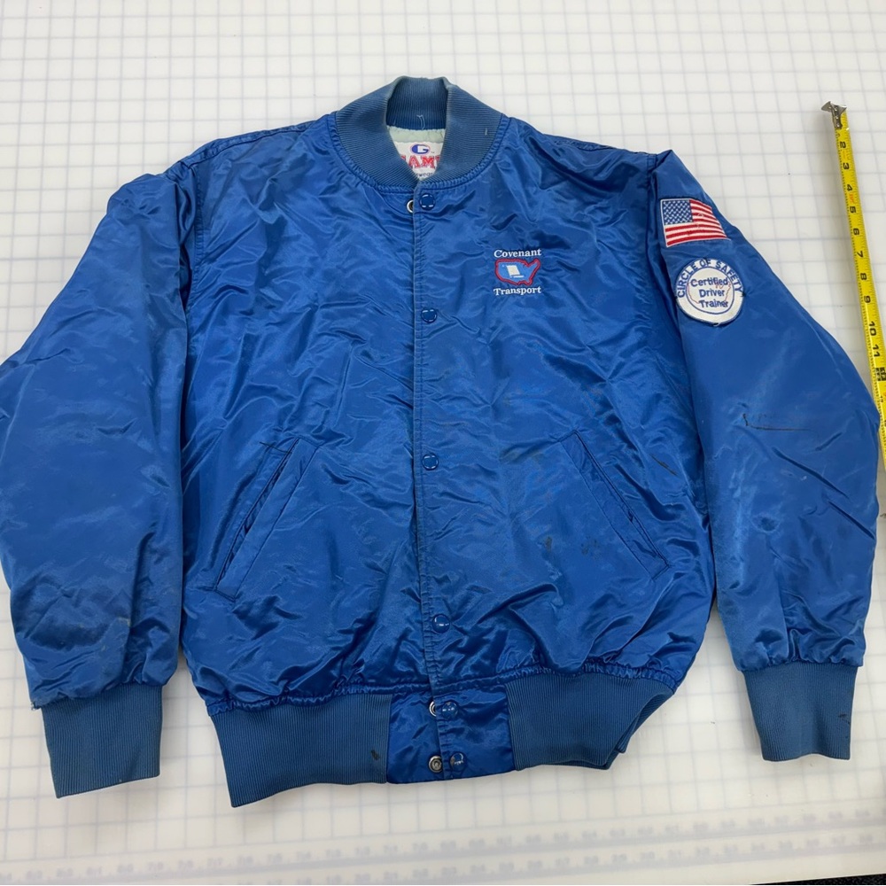 Blue Vintage Trucker Bomber Jacket